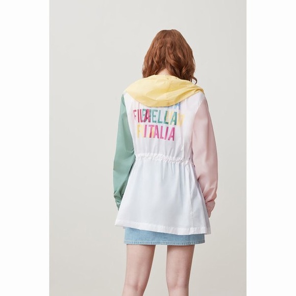 Fila Liliana Wind Jacket  White/Pink/Green - Picture 9 of 14